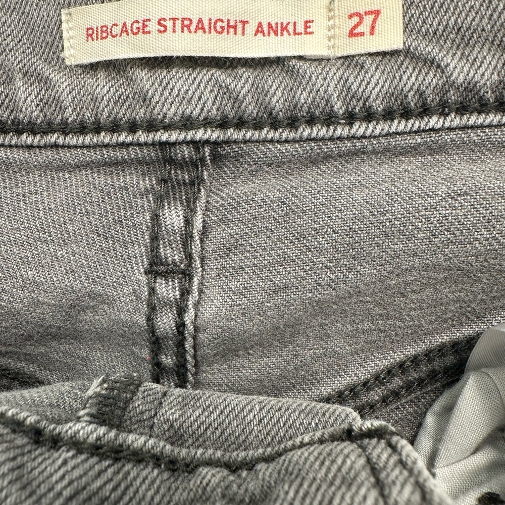 Levi's Ribcage Straight Ankle Jeans Washed Gray Size 27 - Picture 8 of 9